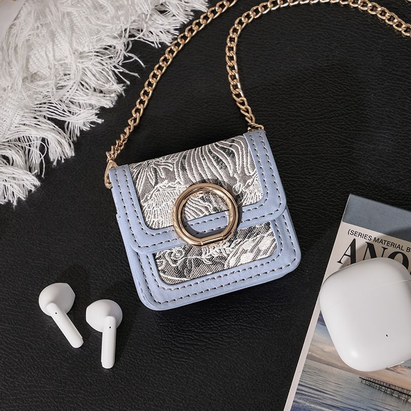 Chain Strap Jacquard AirPods Earphone Case Skin