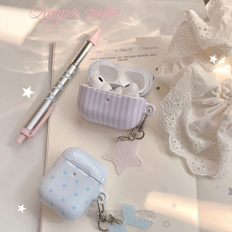 Set: Patterned Airpods / Pro Earphone Case + Charm