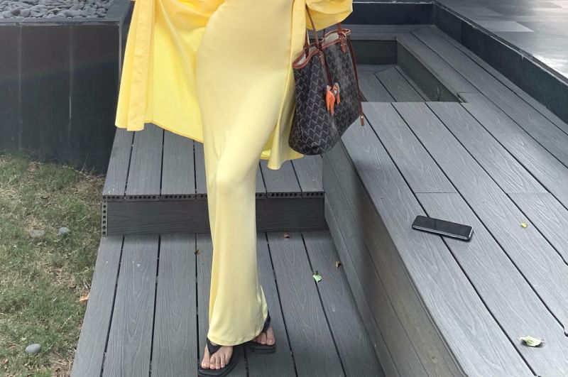 Square Neck Bodycon Maxi Dress - Sleeveless Long-Sleeve