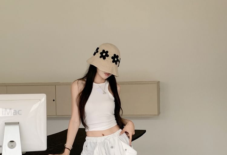 Drawstring Waist Plain Baggy Cargo Pants