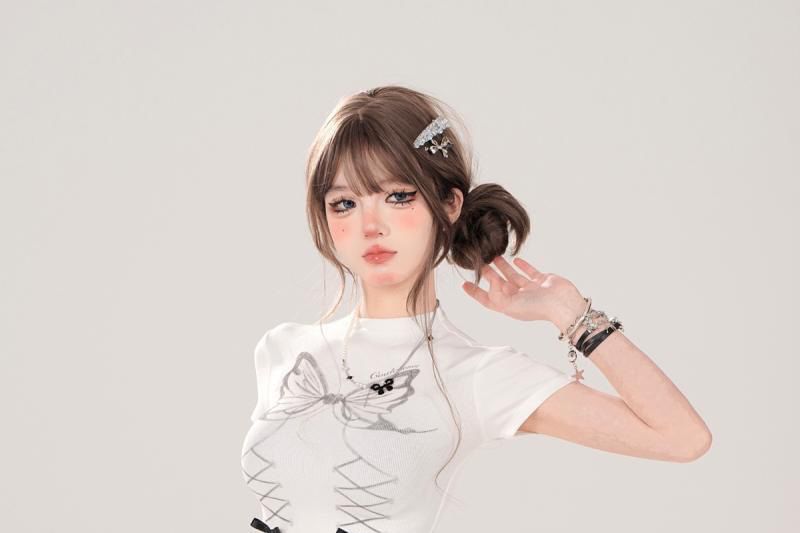 Tiered Mini Skirt Set with Waist Chain and Belt