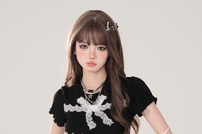Tiered Mini Skirt Set with Waist Chain and Belt