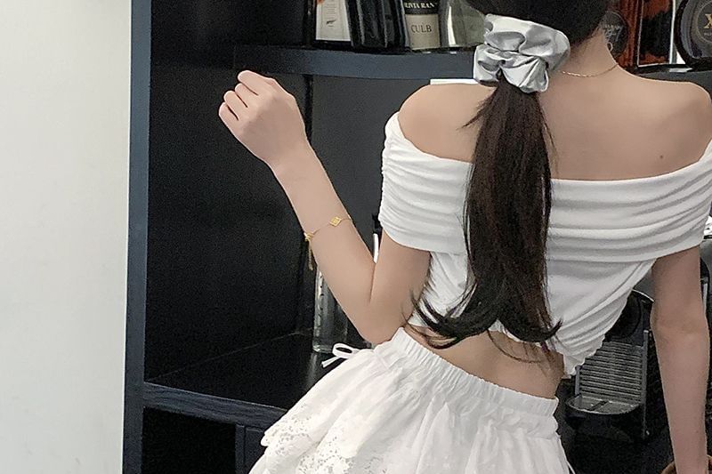 Lace Layered Mini Skirt with High Rise
