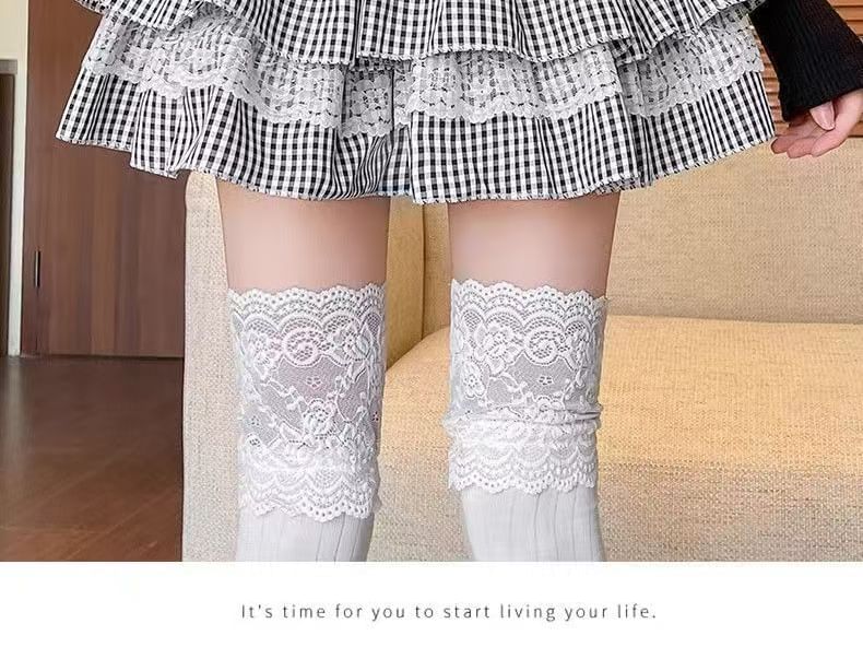 Plaid Layered Mini Skirt with Low Waist