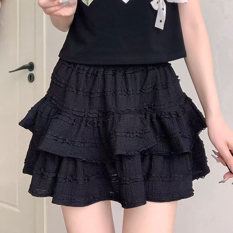 High-Rise Layered Mini Skirt