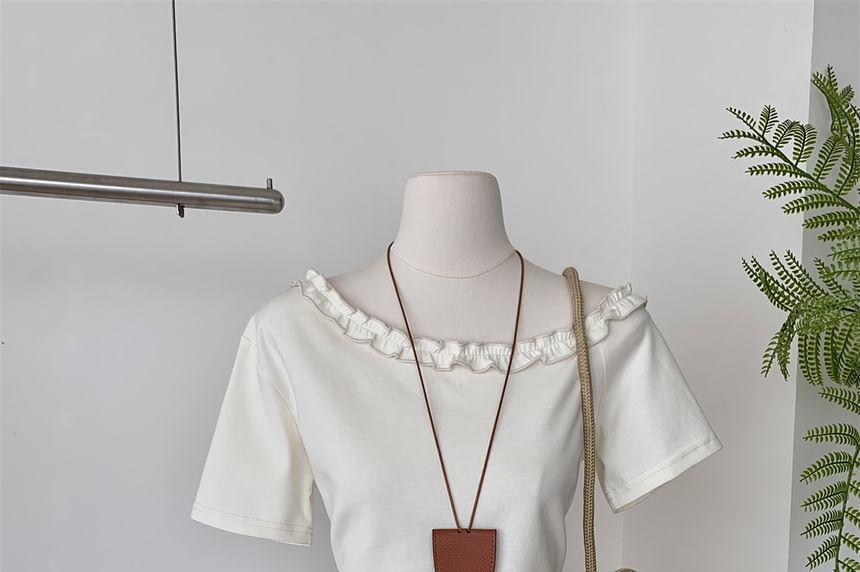 Short-Sleeve Top with Pleated Mini Skirt Set