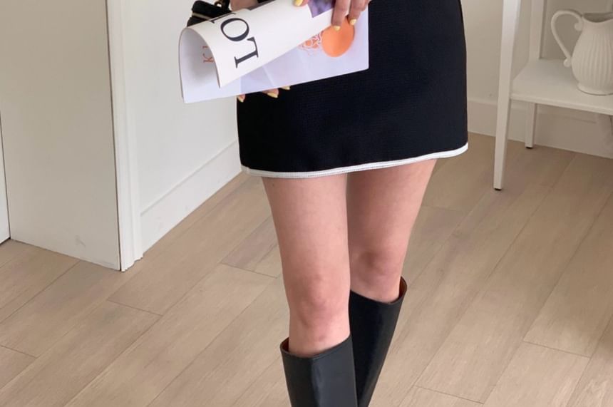 Square Neck Crop Jacket and Pencil Skirt Set
