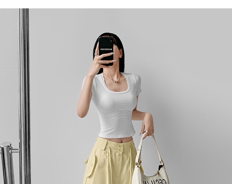 Mid Rise Plain Wide Leg Cargo Pants (Various Designs)