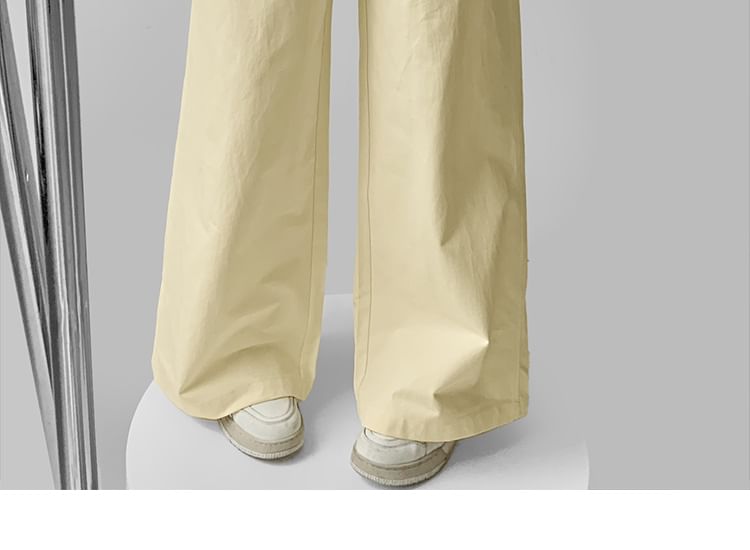 Mid Rise Plain Wide Leg Cargo Pants (Various Designs)