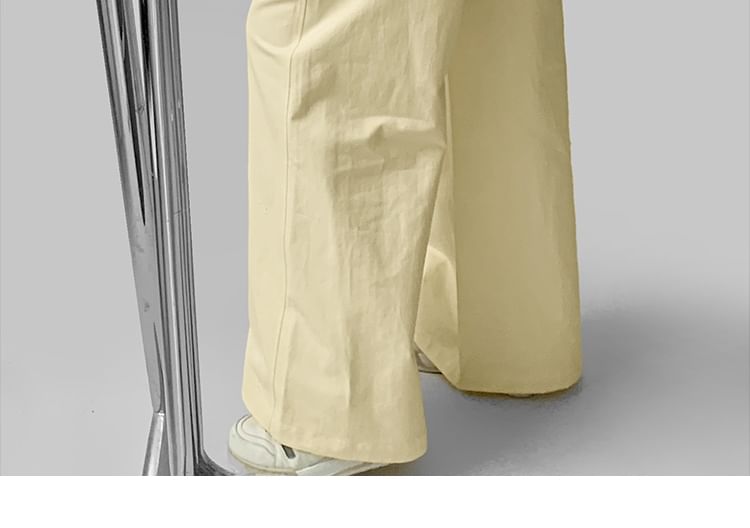 Mid Rise Plain Wide Leg Cargo Pants (Various Designs)