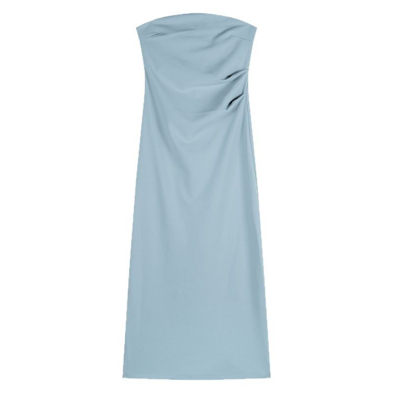 Sheath Maxi Dress - Strapless Plain