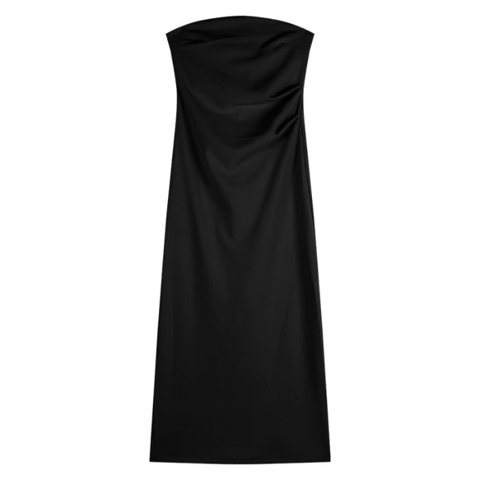 Sheath Maxi Dress - Strapless Plain