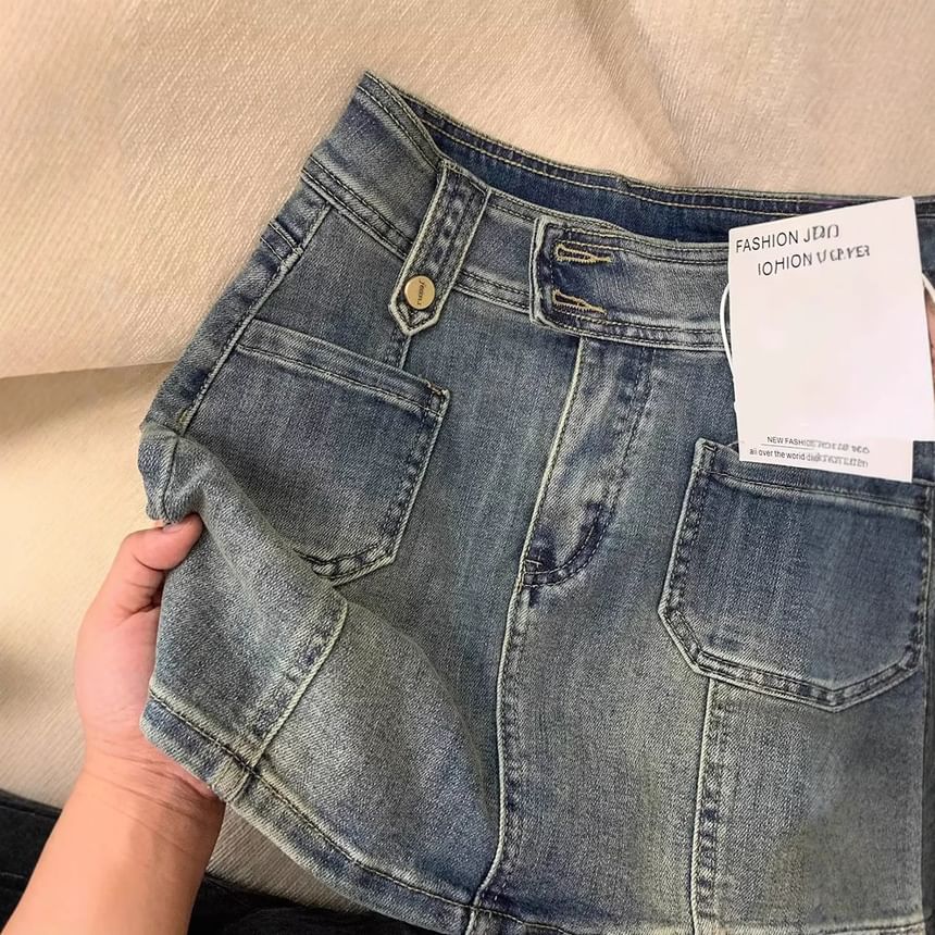 Classic Denim A-Line Mini Skirt