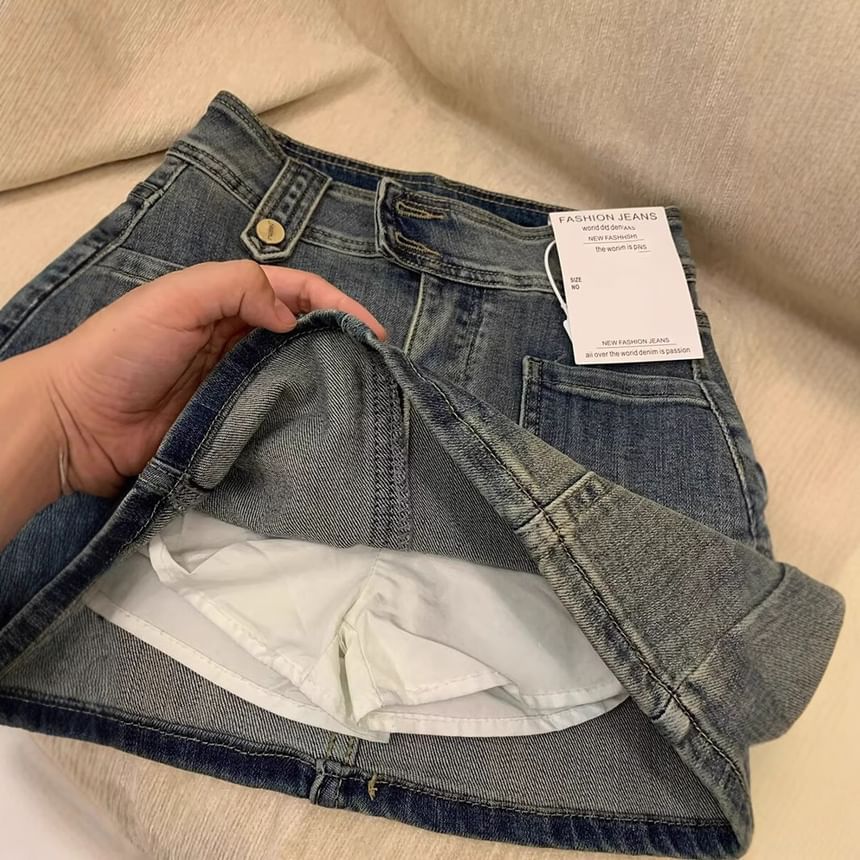 Classic Denim A-Line Mini Skirt