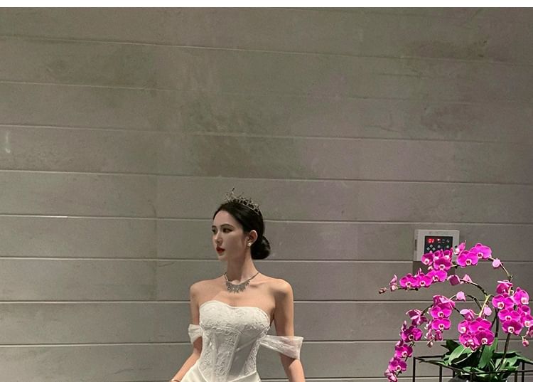 Lace Bodycon Maxi Dress - Strapless