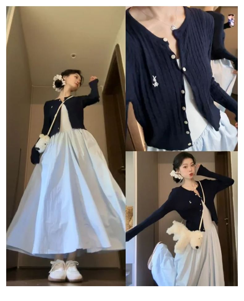 A-Line Maxi Dress - Spaghetti Strap Plain
