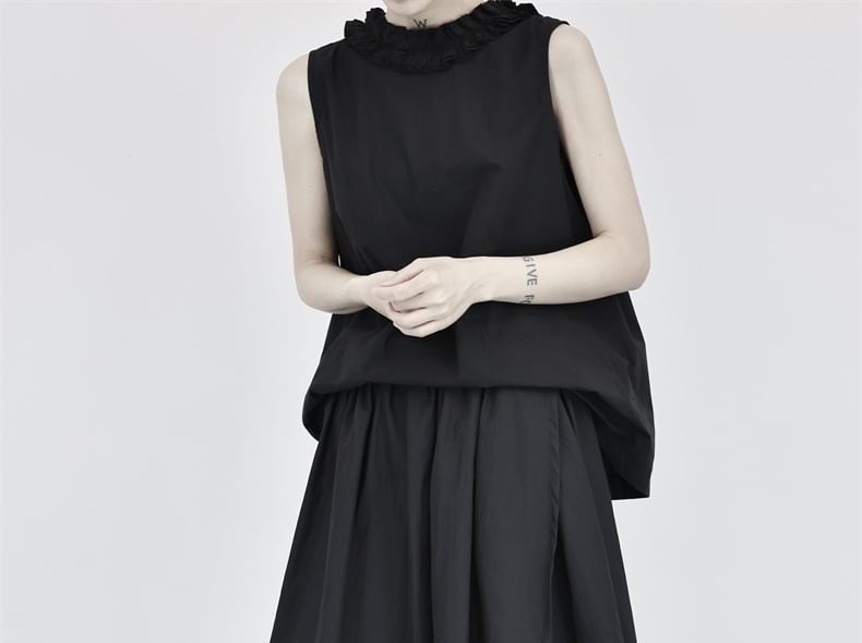 Classic Midi A-Line Skirt with Elastic Waist