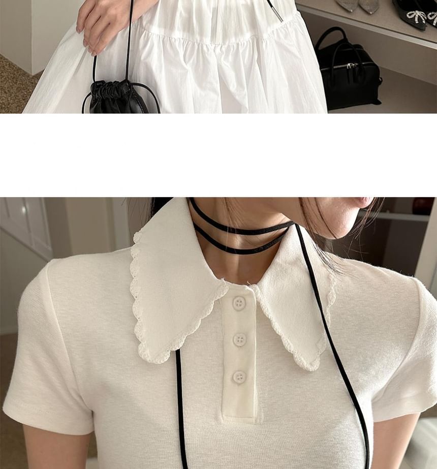 Layered Midi A-Line Skirt with High Waistband
