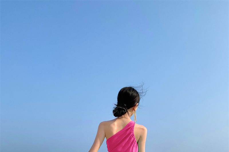 Cutout A-Line Maxi Dress - Sleeveless Plain