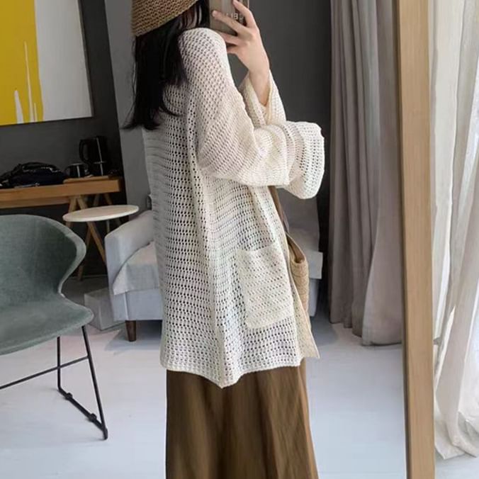 Crochet Lace Open Front Cardigan