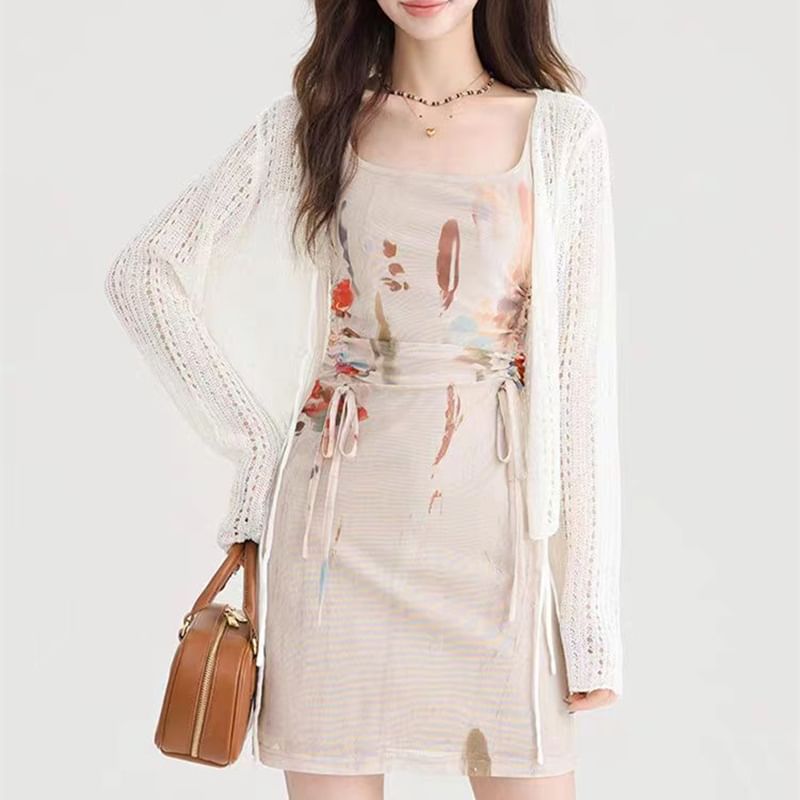 Tie-Front Crochet Lace Cardigan