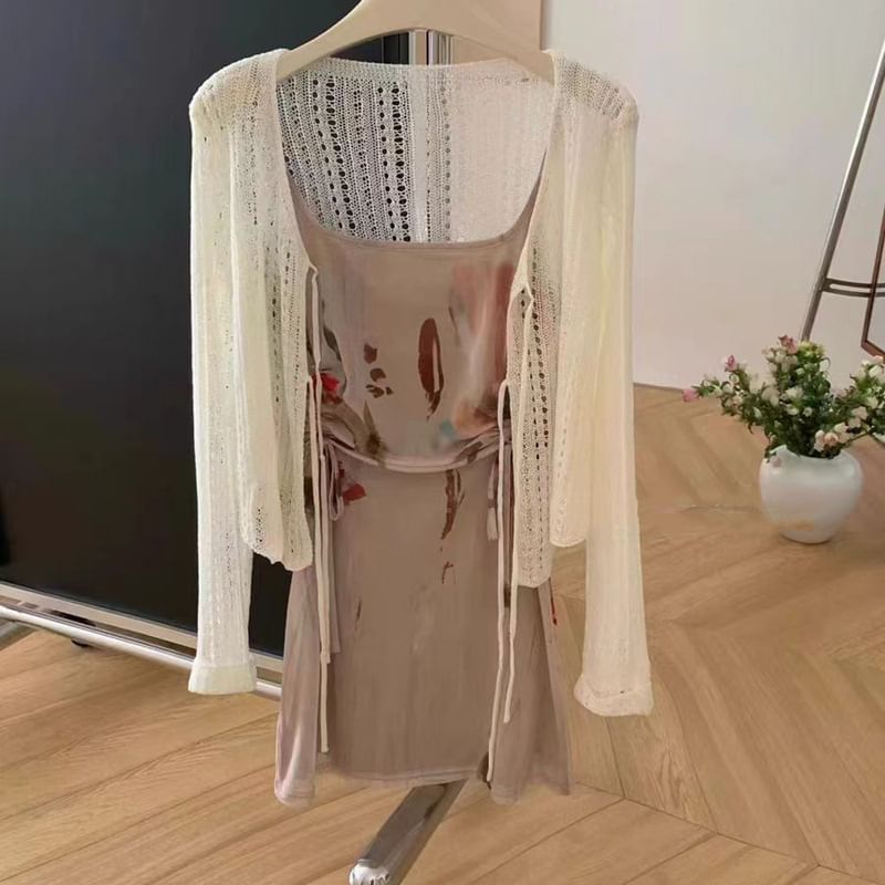 Tie-Front Crochet Lace Cardigan