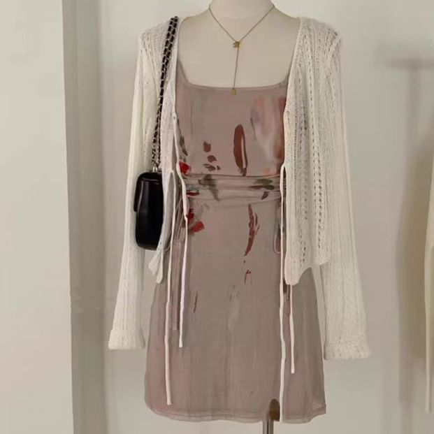 Tie-Front Crochet Lace Cardigan