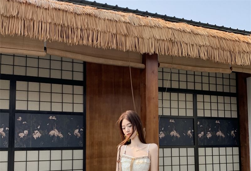 Tasseled Sleeveless Top, Maxi A-Line Skirt, and Cardigan Ensemble