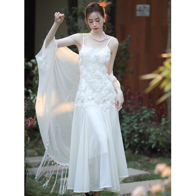 Lace Maxi Dress and Cardigan Set