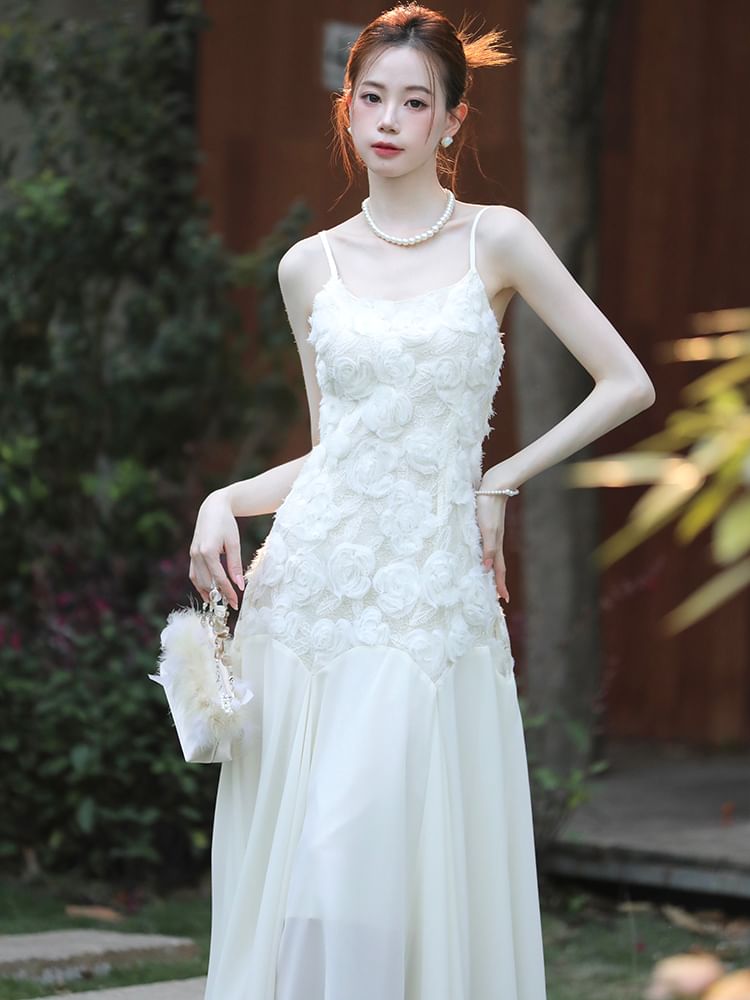 Lace Spaghetti Strap Maxi Dress & Cardigan Set