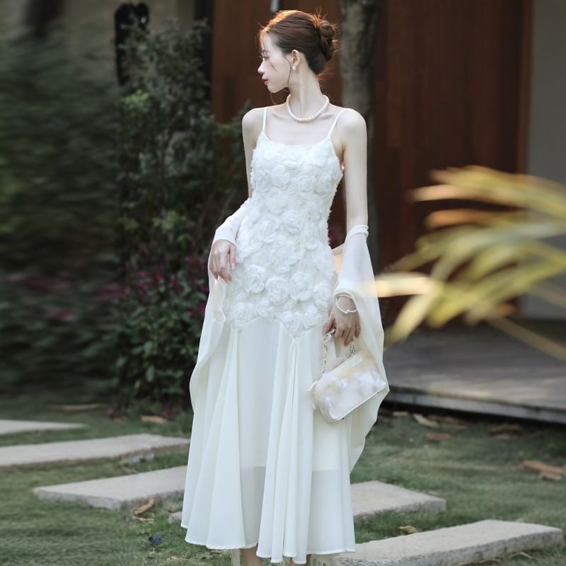 Lace Maxi Dress and Cardigan Set