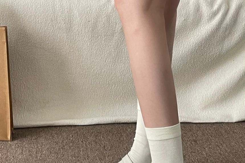 Round Toe Faux Leather Mary Jane Shoes