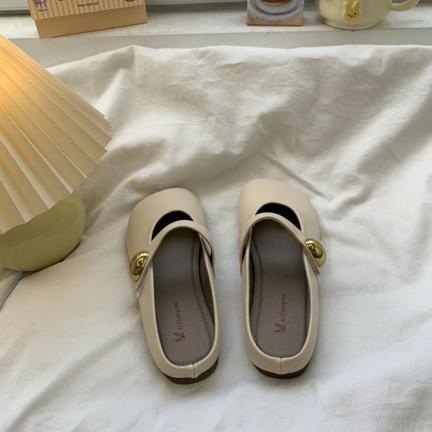 Round Toe Plain Mary Jane Mules
