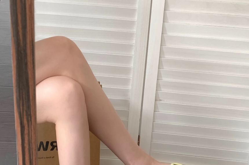 Plain Ruched Platform Slide Sandals