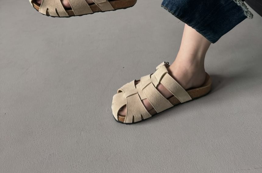 Cutout Buckled Slide Sandals