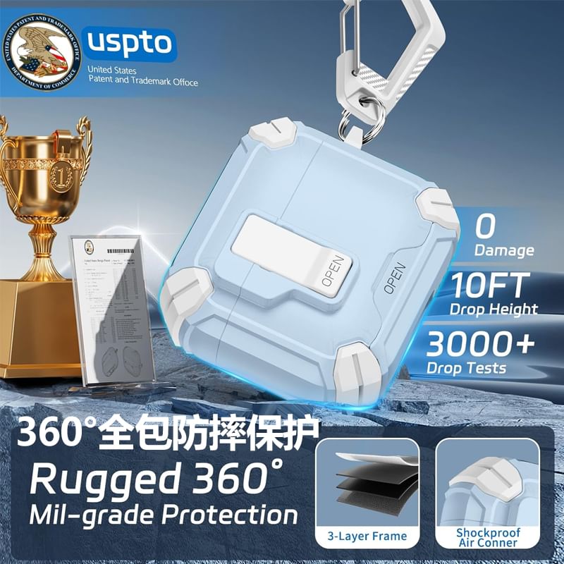 Utility Color Block Magnetic (Compatible with MagSafe) Apple AirPods / Pro Earphone Case Skin with Stand