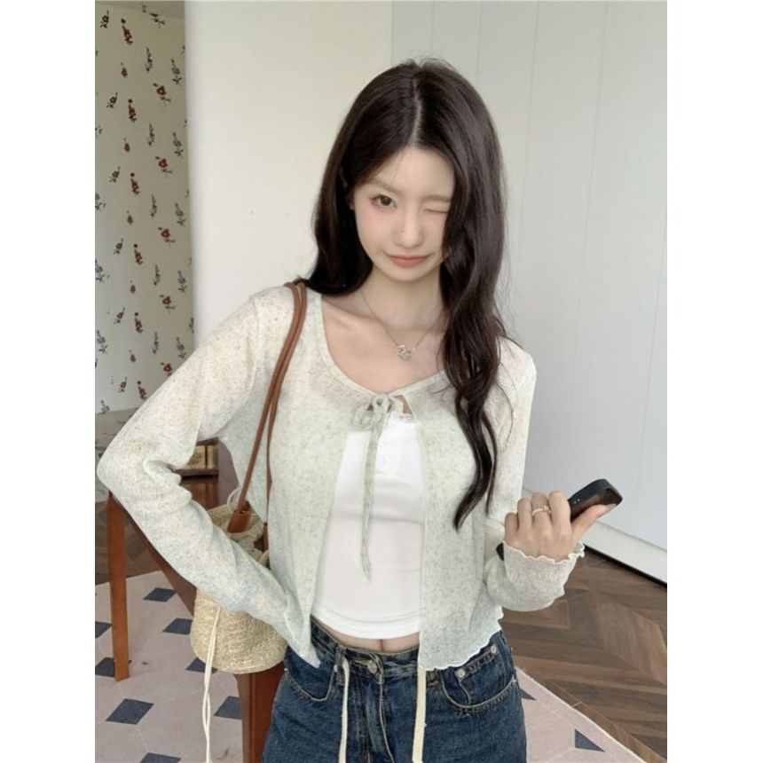 Crop Tie Front Cardigan
