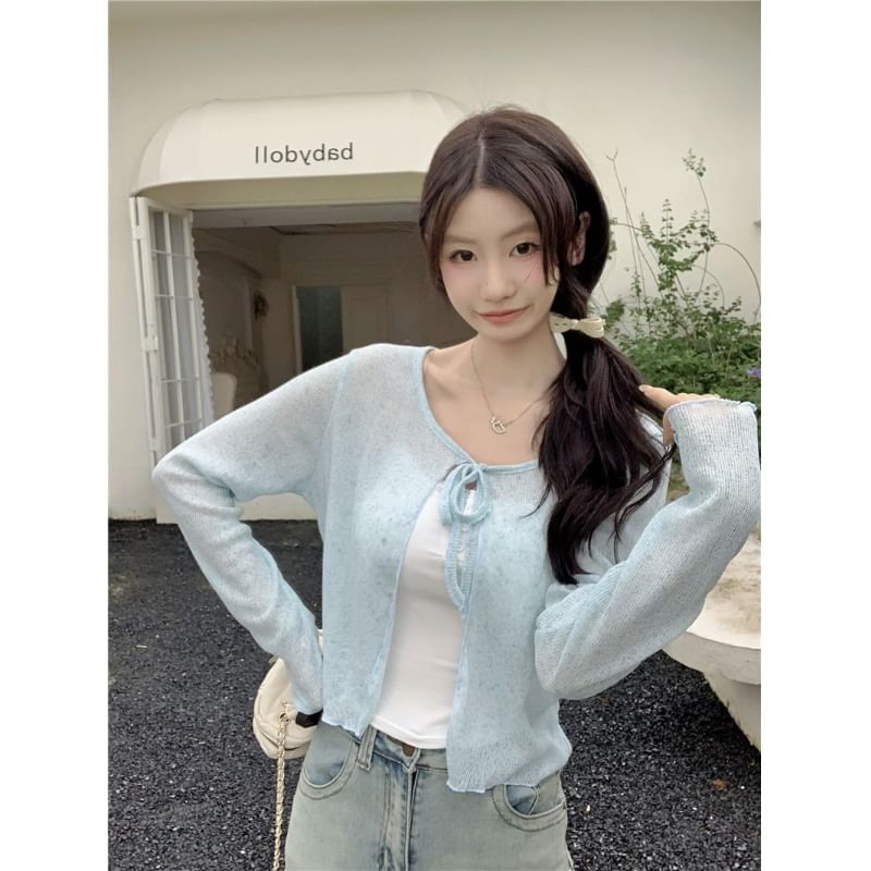 Crop Tie Front Cardigan