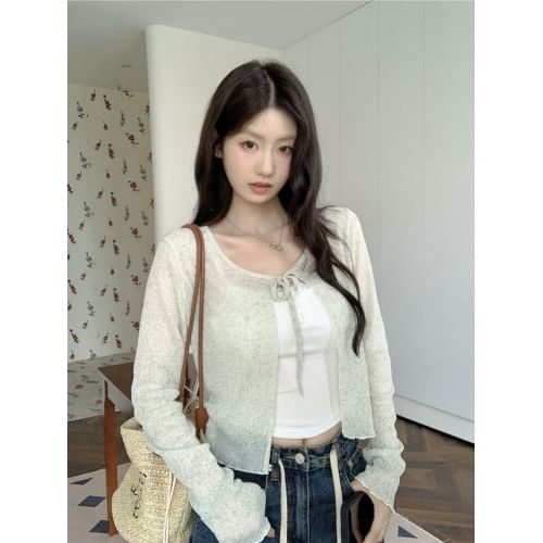 Crop Tie Front Cardigan