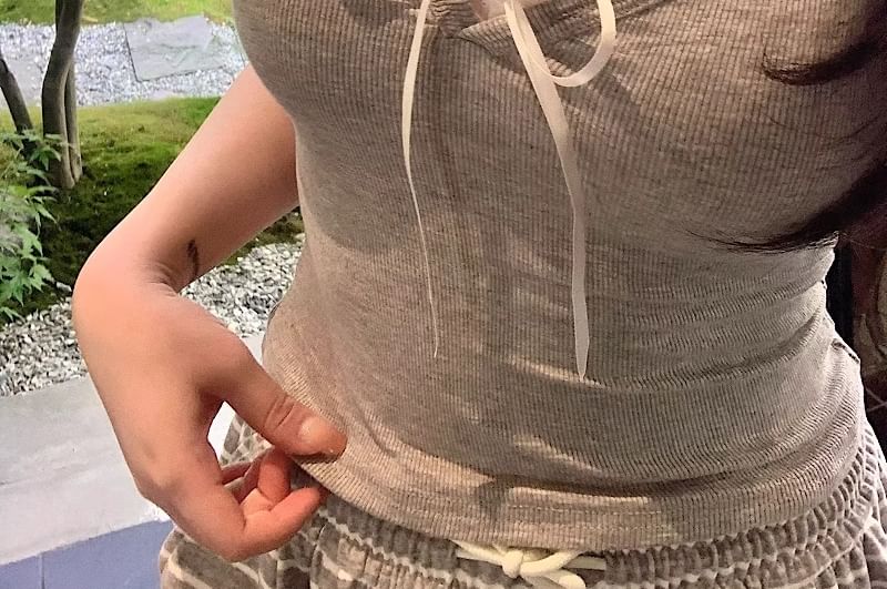 Short Sleeve Lace Trim Crop Scoop Neck Top