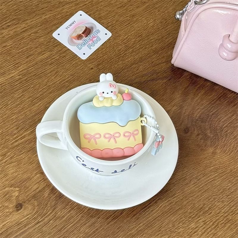 Set: Rabbit AirPods Earphone Case Protection Cover + Charm