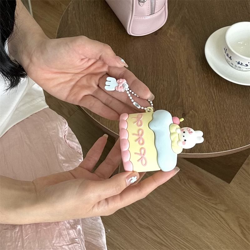 Set: Rabbit AirPods Earphone Case Protection Cover + Charm