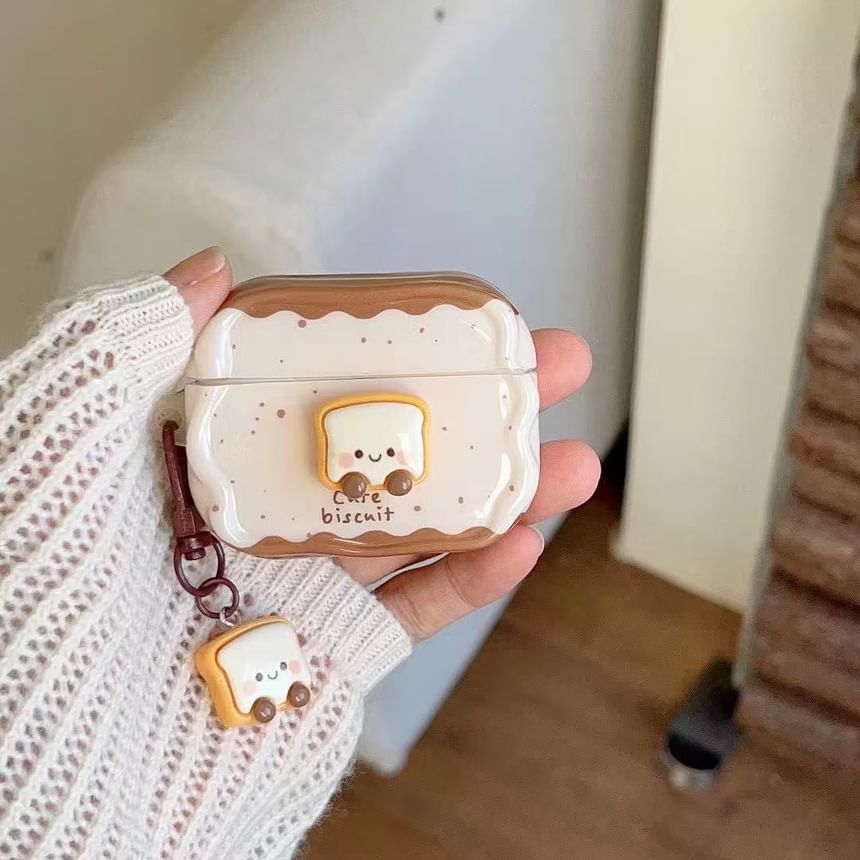 Set: Bread AirPods Earphone Case Protection Cover + Bread Charm