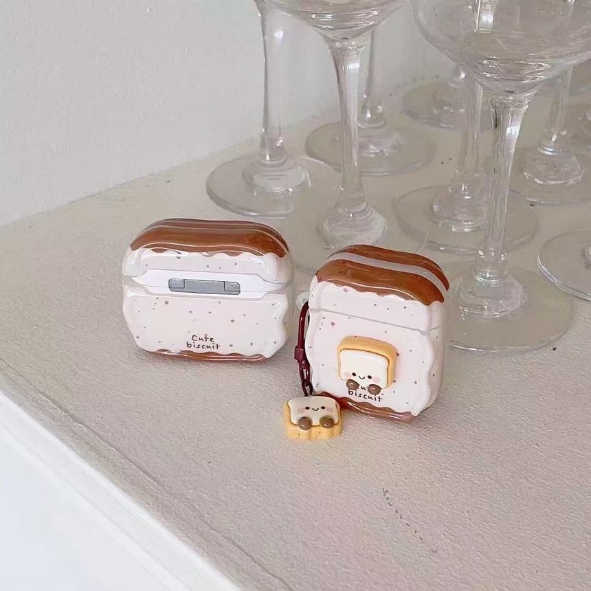 Set: Bread AirPods Earphone Case Protection Cover + Bread Charm