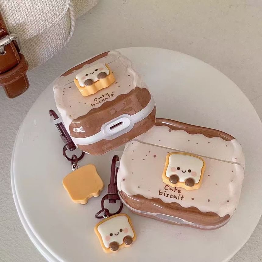 Set: Bread AirPods Earphone Case Protection Cover + Bread Charm