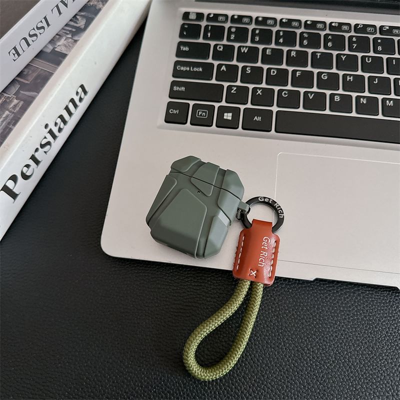 Set: Geometric AirPods / Pro Earphone Case Skin + Case Strap