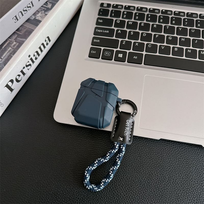 Set: Geometric AirPods / Pro Earphone Case Skin + Case Strap