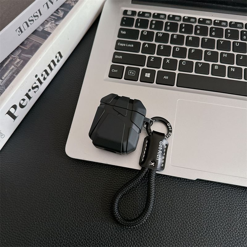 Set: Geometric AirPods / Pro Earphone Case Skin + Case Strap