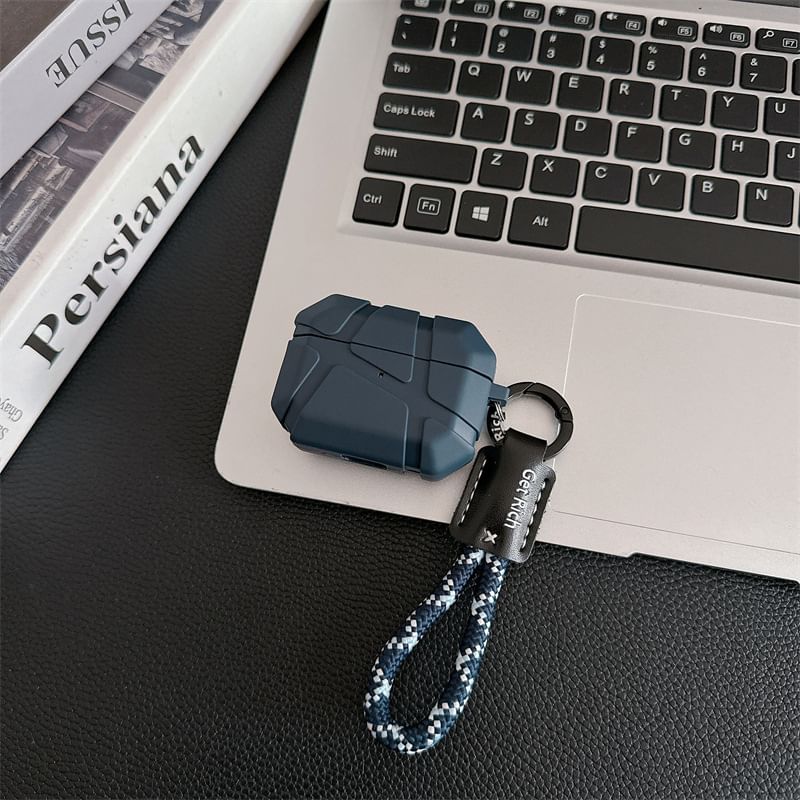 Set: Geometric AirPods / Pro Earphone Case Skin + Case Strap