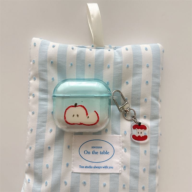 Set: Apple Print AirPods / Pro Earphone Case Skin + Charm
